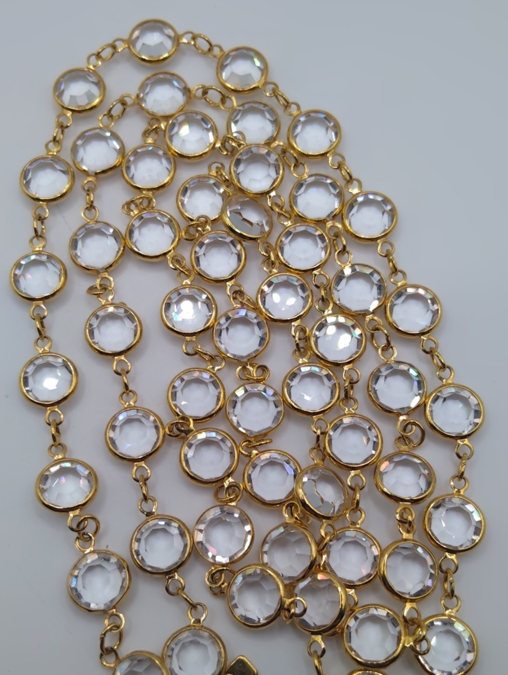 Swarovski Clear Crystal Long Necklace, Bracelet, And Matching Clip Earrings - Picture 12 of 13